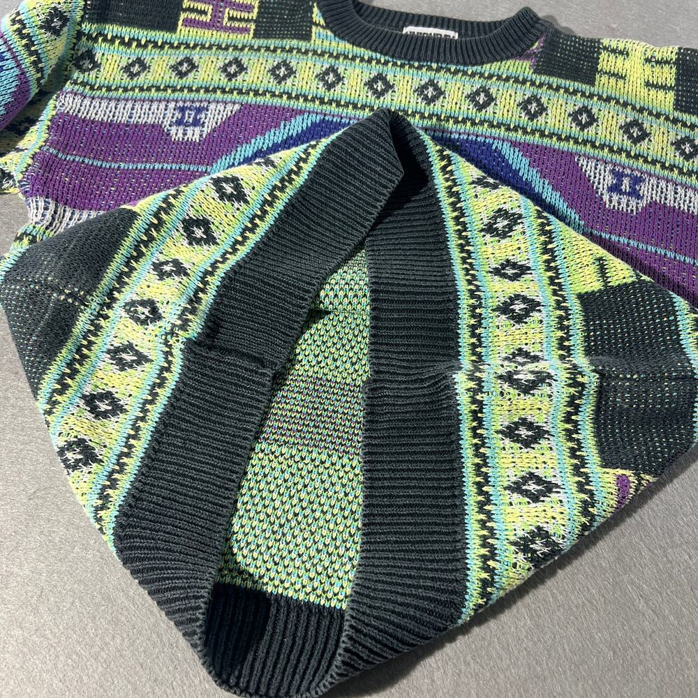Vintage Unionbay Aztec Geometric Sweater XL Ramie Cotton - Picture 6 of 8
